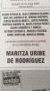 Aviso de fallecimiento Maritza Uribe Senior