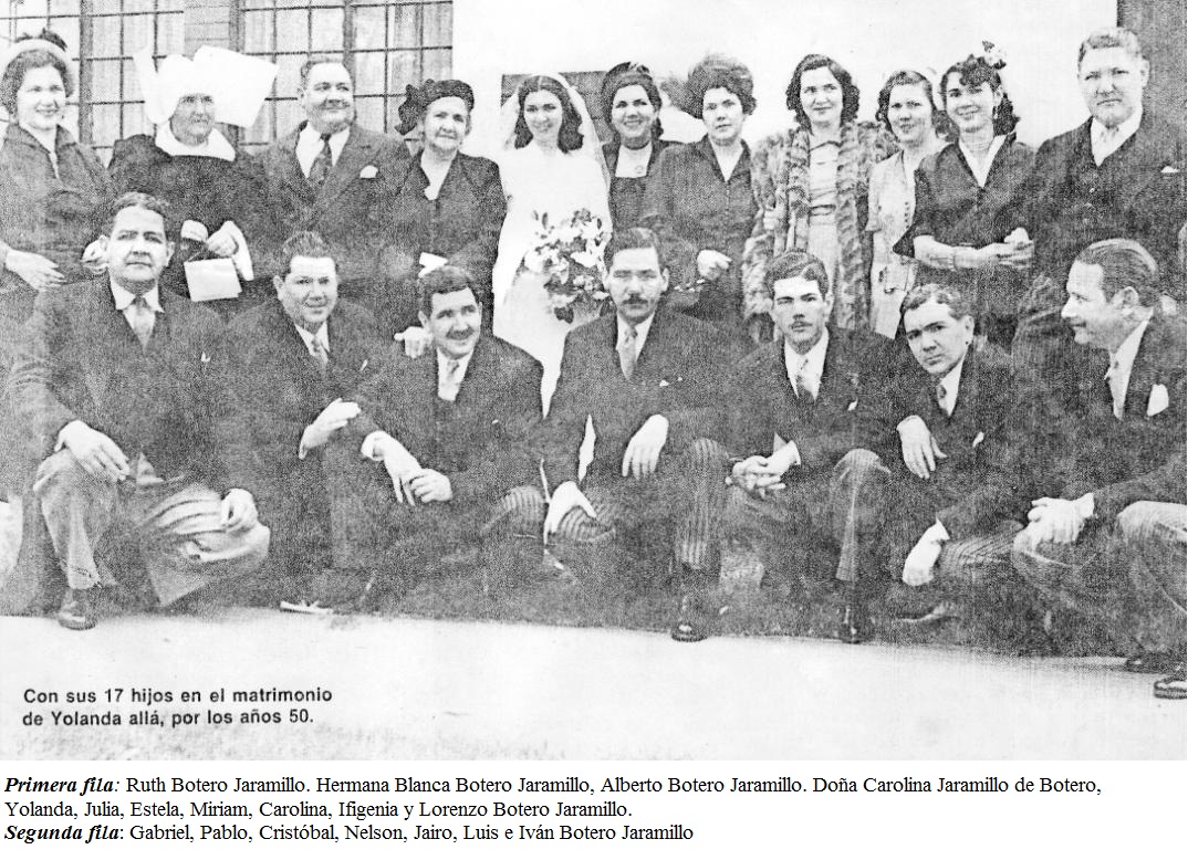 Familia de Eduardo Botero Isaza y Maria Carolina Jaramillo Arango  
